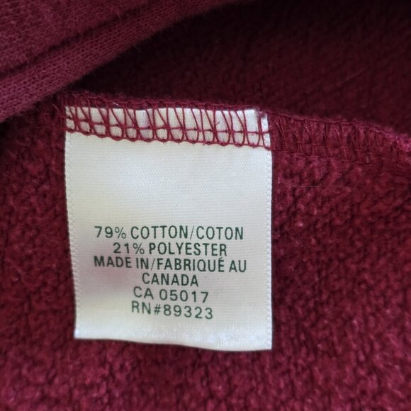 Roots Hoodie Men L Red LS 2 Way Zip Pockets Maple Leaf Beaver Embroidery Canada - Picture 12 of 15